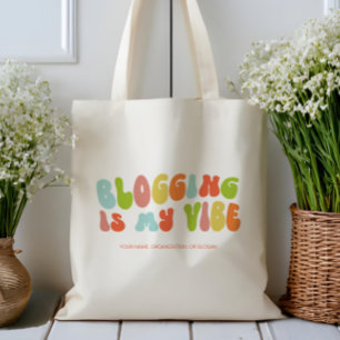 Groovy Retro Blogging is My Vibe, Blog, Blogger Tote Bag
