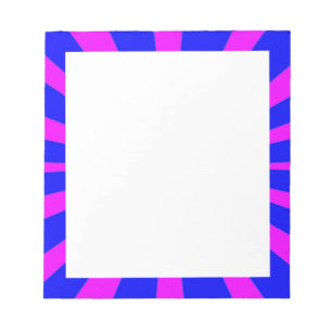 Groovy Retro Blue & Pink Background Notepad