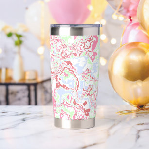 Groovy Retro Boho Eclectic Funky Colourful Marble Insulated Tumbler