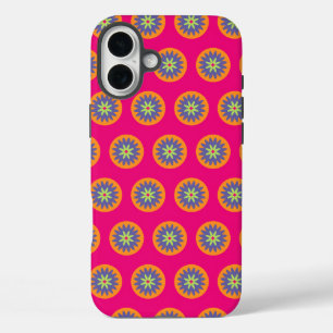 Groovy Retro Botanical Pattern Artwork iPhone 16 Plus Case