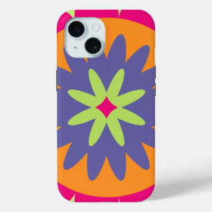 Groovy Retro Botanical Pattern Artwork iPhone 15 Case