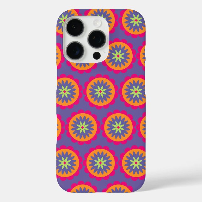 Groovy Retro Botanical Pattern Artwork Case-Mate iPhone Case (Back)