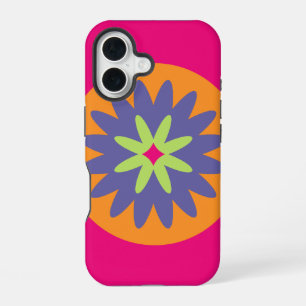 Groovy Retro Botanical Pattern Artwork iPhone 16 Case