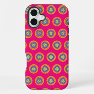Groovy Retro Botanical Pattern Artwork iPhone 16 Plus Case
