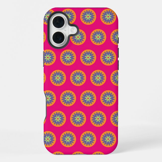 Groovy Retro Botanical Pattern Artwork iPhone Case (Back)