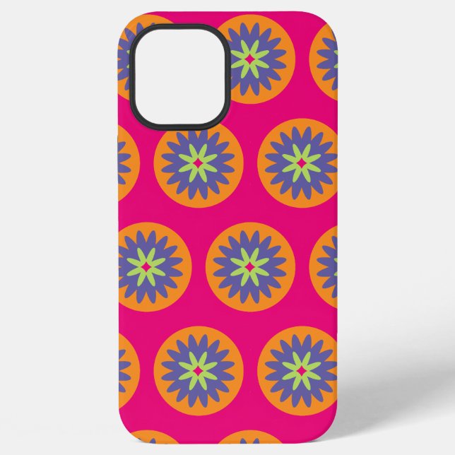 Groovy Retro Botanical Pattern Artwork iPhone Case (Back)