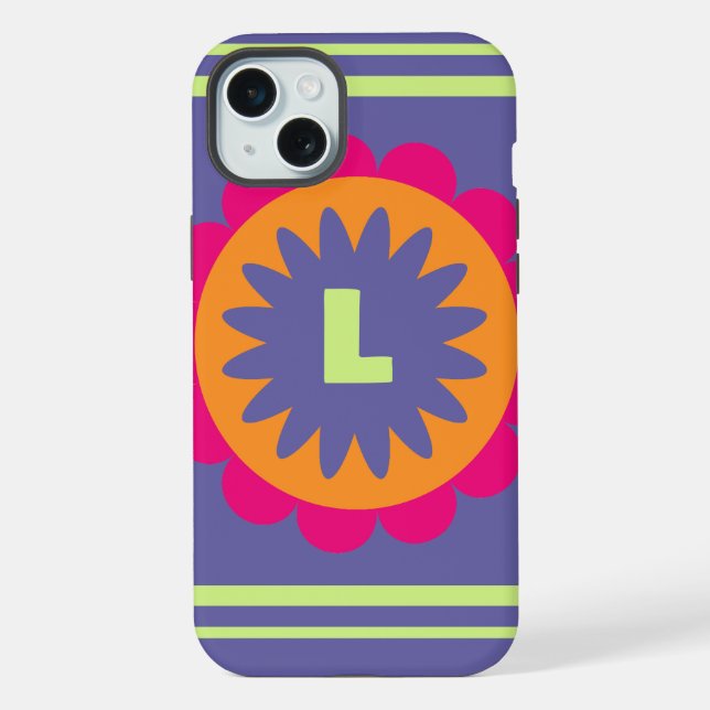 Groovy Retro Botanical Pattern Artwork iPhone Case (Back)