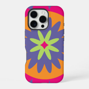 Groovy Retro Botanical Pattern Artwork iPhone 16 Pro Case