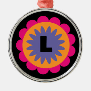 Groovy Retro Botanical Pattern Artwork Metal Tree Decoration