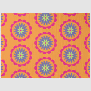 Groovy Retro Botanical Pattern Artwork Tissue Paper