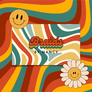 Groovy Retro Braids Business Card