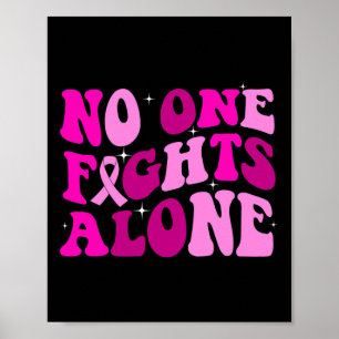 Groovy Retro Breast Cancer Awareness Nobody Fight  Poster