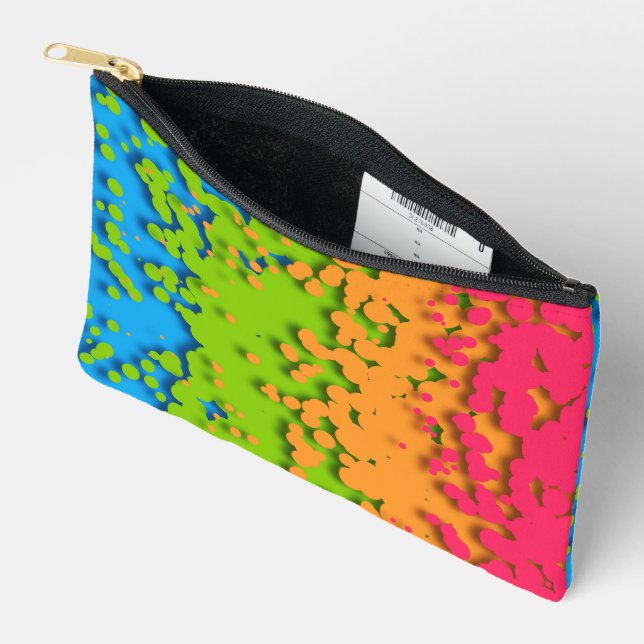Groovy Retro Bubbly Trippy Funky Panromantic Pride Accessory Pouch (Open)