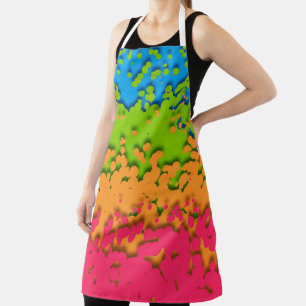 Groovy Retro Bubbly Trippy Funky Panromantic Pride Apron