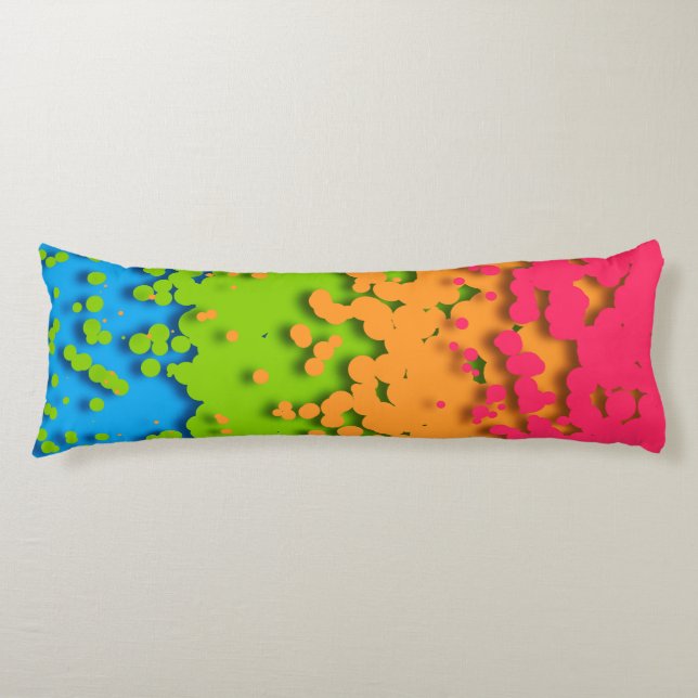 Groovy Retro Bubbly Trippy Funky Panromantic Pride Body Cushion (Front)