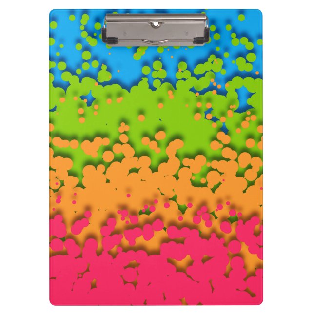 Groovy Retro Bubbly Trippy Funky Panromantic Pride Clipboard (Front)