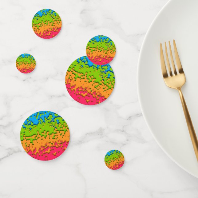 Groovy Retro Bubbly Trippy Funky Panromantic Pride Confetti (Group)