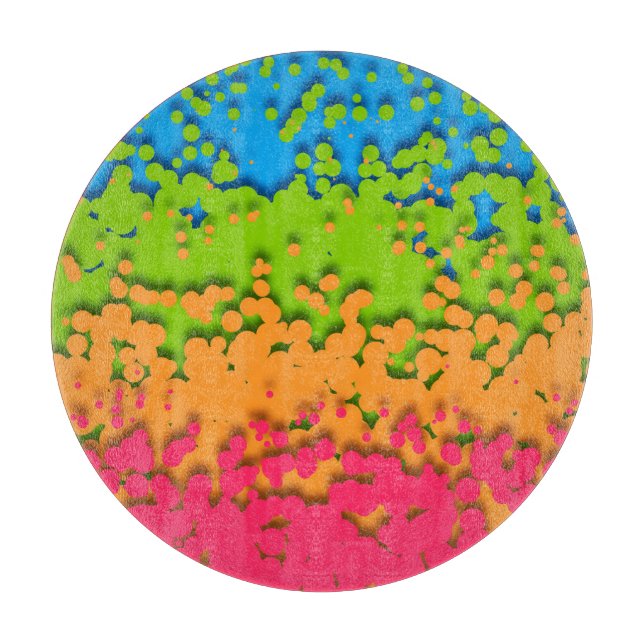 Groovy Retro Bubbly Trippy Funky Panromantic Pride Cutting Board (Front)