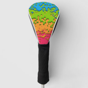 Groovy Retro Bubbly Trippy Funky Panromantic Pride Golf Head Cover