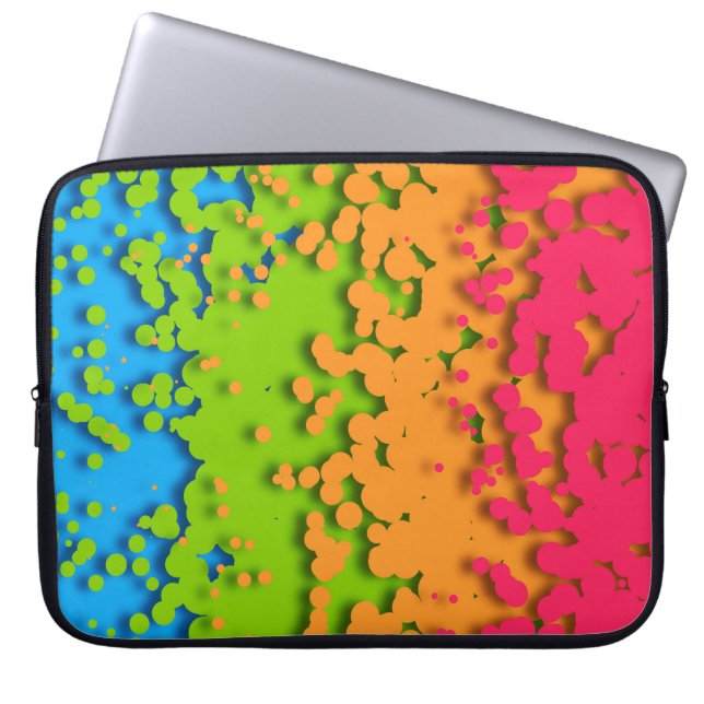 Groovy Retro Bubbly Trippy Funky Panromantic Pride Laptop Sleeve (Front)