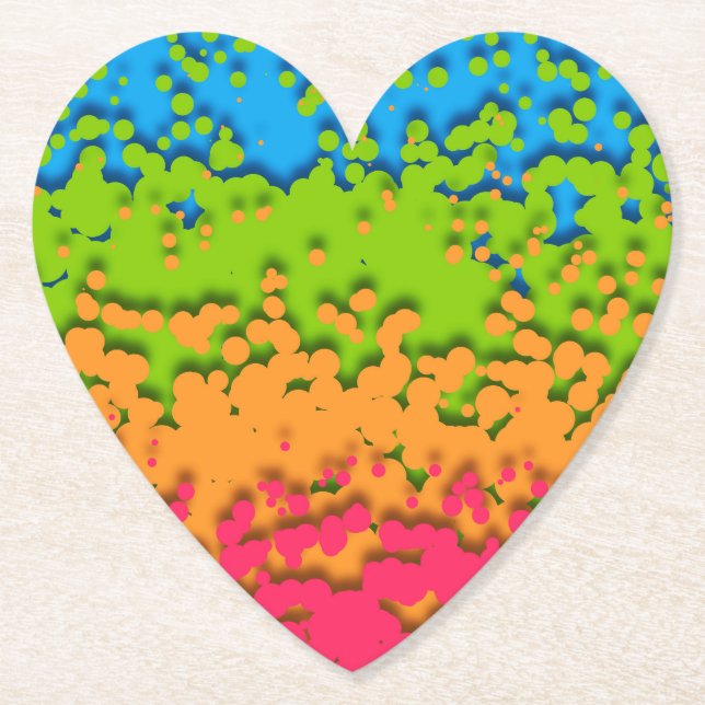 Groovy Retro Bubbly Trippy Funky Panromantic Pride Paper Coaster (Front)