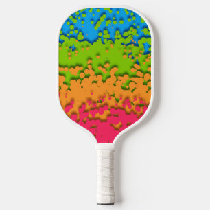 Groovy Retro Bubbly Trippy Funky Panromantic Pride Pickleball Paddle