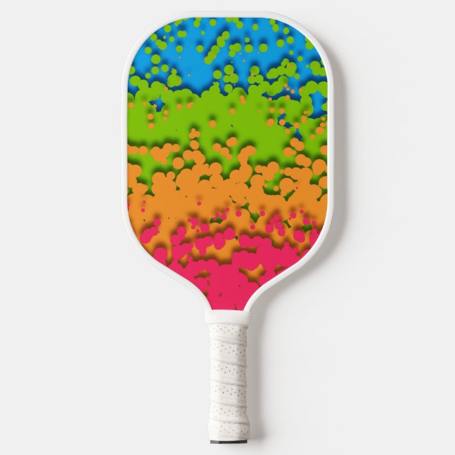 Groovy Retro Bubbly Trippy Funky Panromantic Pride Pickleball Paddle (Front)