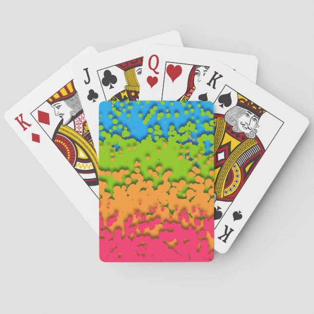 Groovy Retro Bubbly Trippy Funky Panromantic Pride Playing Cards (Back)