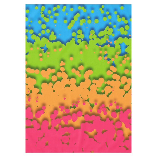 Groovy Retro Bubbly Trippy Funky Panromantic Pride Tablecloth (Front)