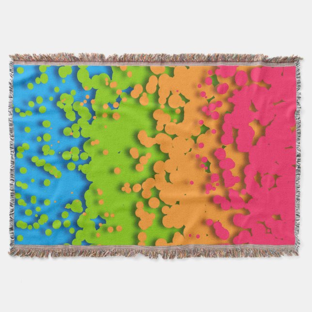 Groovy Retro Bubbly Trippy Funky Panromantic Pride Throw Blanket (Front)