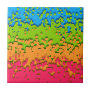 Groovy Retro Bubbly Trippy Funky Panromantic Pride Tile
