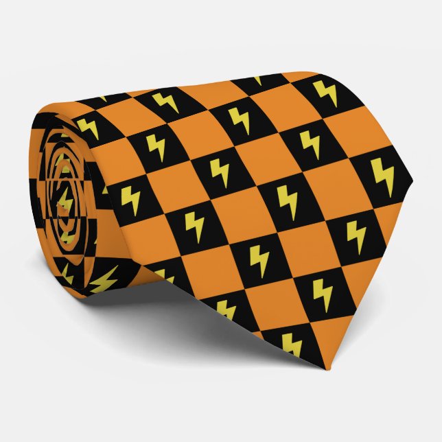 Groovy Retro Chequerboard, Y2K 90s  Tie (Rolled)