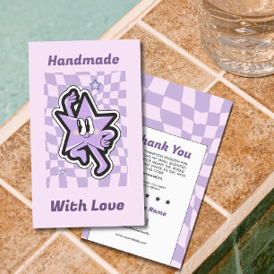 Groovy Retro Chequered Thank You Business Card