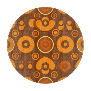 Groovy Retro Circles Abstract Pattern 1970s Cutting Board