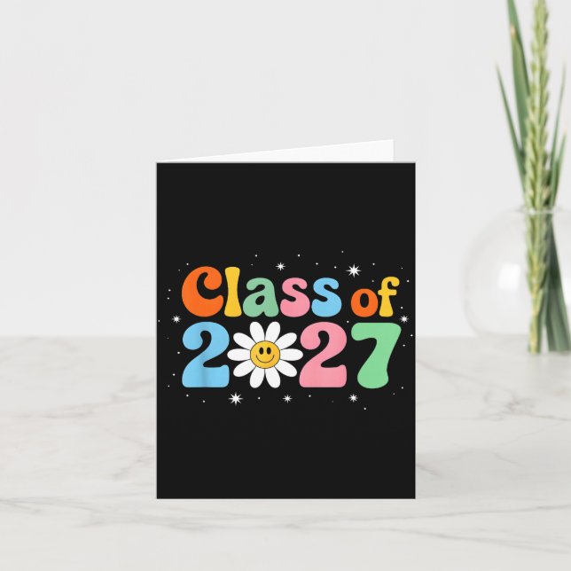 Groovy Retro Class 2027 Seniors Card (Front)