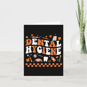 Groovy Retro Dental Hygiene Hygienist Dentist Fall Card