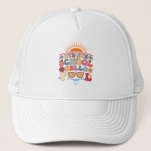 Groovy Retro Design Bye Bye School Hello Pool Cool Trucker Hat