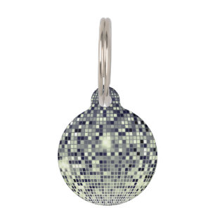 Groovy Retro Disco Ball Pet ID Tag