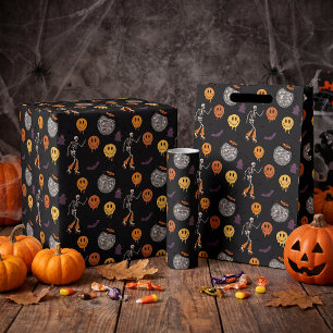 Groovy Retro Disco Boo Crew Halloween Wrapping Paper