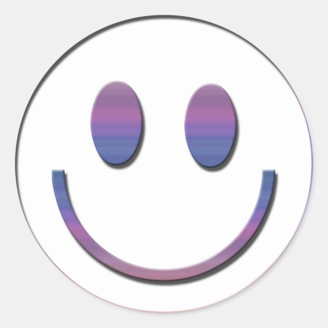 Groovy Retro Face Classic Round Sticker (Front)
