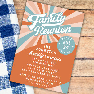 Groovy Retro Family Reunion Gathering Invitation