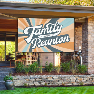 Groovy Retro Family Reunion Get Together Banner