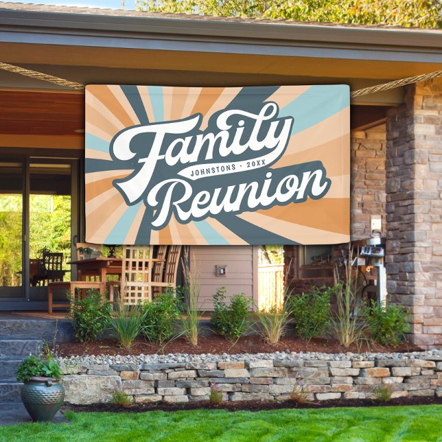 Groovy Retro Family Reunion Get Together Banner (Creator Uploaded)