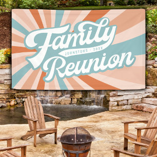 Groovy Retro Family Reunion Get Together Banner