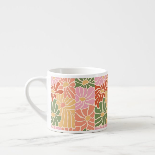 Groovy Retro Floral  Espresso Cup (Left)