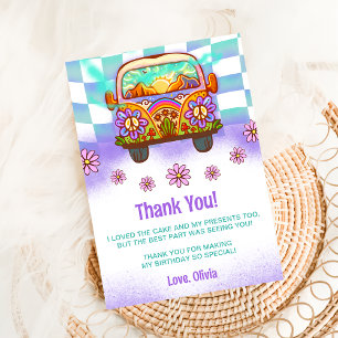 Groovy Retro Floral Thank You Card