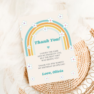 Groovy Retro Floral Thank You Card