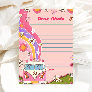 Groovy Retro Floral Time Capsule Note Message Card