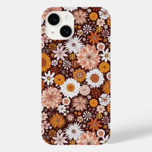 Groovy Retro Flower Garden Pattern Case-Mate iPhone 14 Case