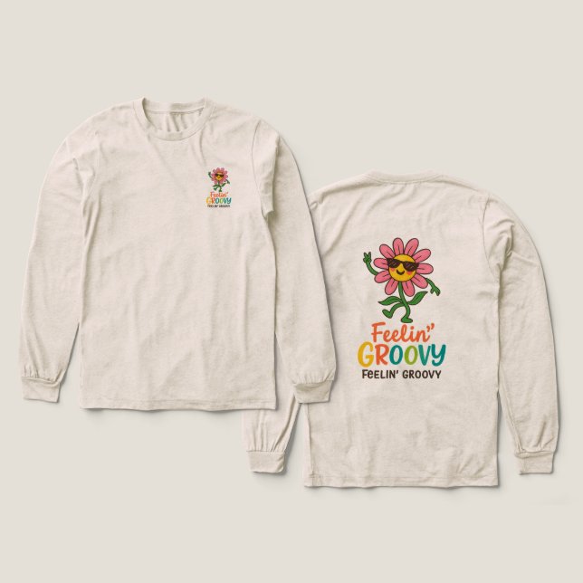 Groovy Retro Flower Women’s Bella+Canvas Tshirt (Design Front & Back)